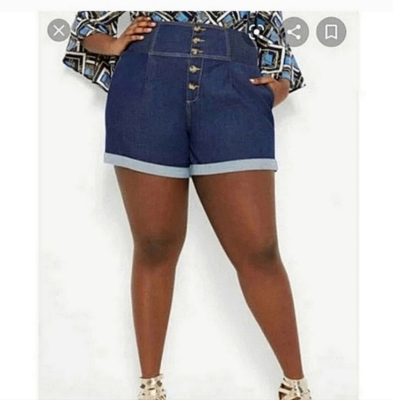 Nwt Ashley stewart high rise shorts 16 - Picture 1 of 5